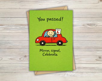 運転免許試験合格カード（印刷可能）、運転免許試験合格おめでとうカード、運転免許試験合格カード、車の運転免許試験合格おめでとうカード、即時ダウンロード