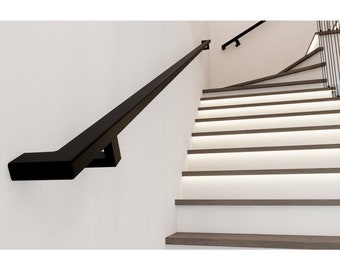 Handrail for Stairs, Tube Size 1.96" * 1.18" (50mm-30mm) Rectangular Elbow || Wall Mounted Handrails