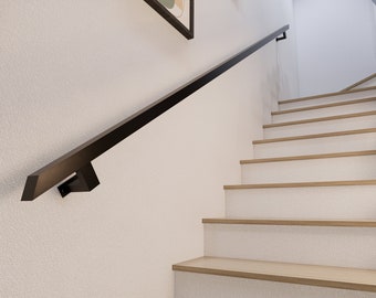 Handrail for Stairs, Tube Size 1.57" * 1.57" (40mm-40mm) Square Tube - Indoor & Outdoor Use | Angle Cut