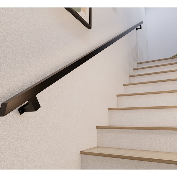 Handrail for Stairs, Tube Size 1.57" * 1.57" (40mm-40mm) Square Tube - Indoor & Outdoor Use | Angle Cut