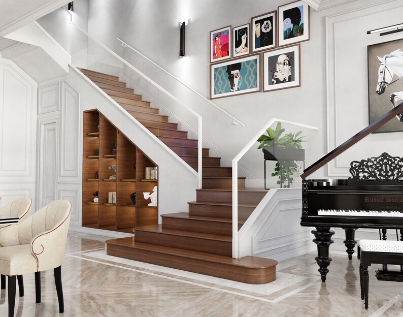 Piano Railing Handrail for Stairs Indoor, Tube Size 1.57