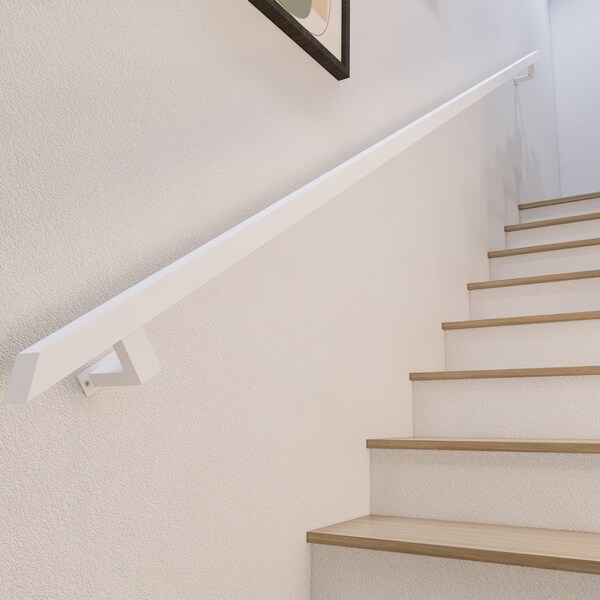 Handrail for Outdoor Steps, Tube Size 1.57" * 1.57" (40mm-40mm) Square Tube - Modern Handrails | Angle Cut