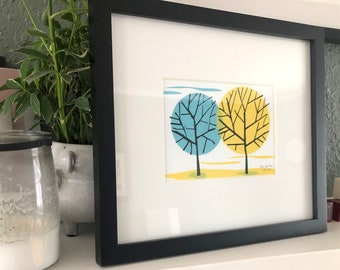 Fitz Trees - Silkscreen, Art Print, Handmade Screenprint