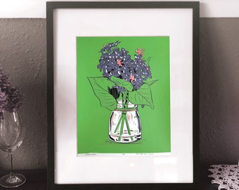 Cindy's Lilacs - Silkscreen, Art Print, Handmade Screenprint