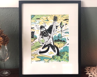 The Beer Man - Silkscreen, Art Print, Handmade Screenprint