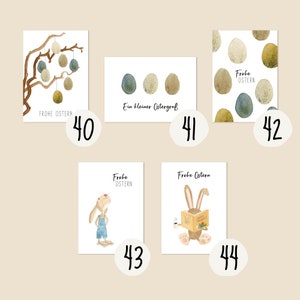 5er-Set Osterkarten A6 5 Postkarten zu Ostern im Set Grußkarten-Set Ostern Frohe Ostern Aquarell Recyclingpapier Ostergrüße Bild 2