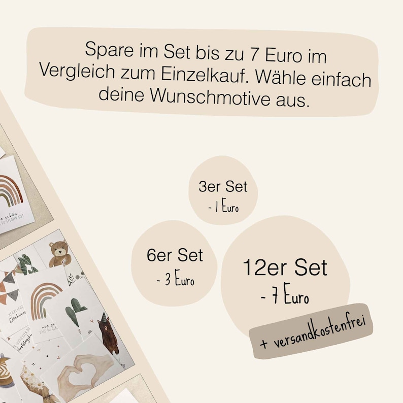 Postkarten Mix individuell zusammenstellen 3, 6 oder 12 Grußkarten im Set Glückwünsche, Geburtstag, zur Geburt, Hochzeit Karten Set Bild 6