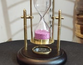 Hourglass, Sand timer with wooden base, rotating nautical hourglass with compass on wooden base GlobalNauticals