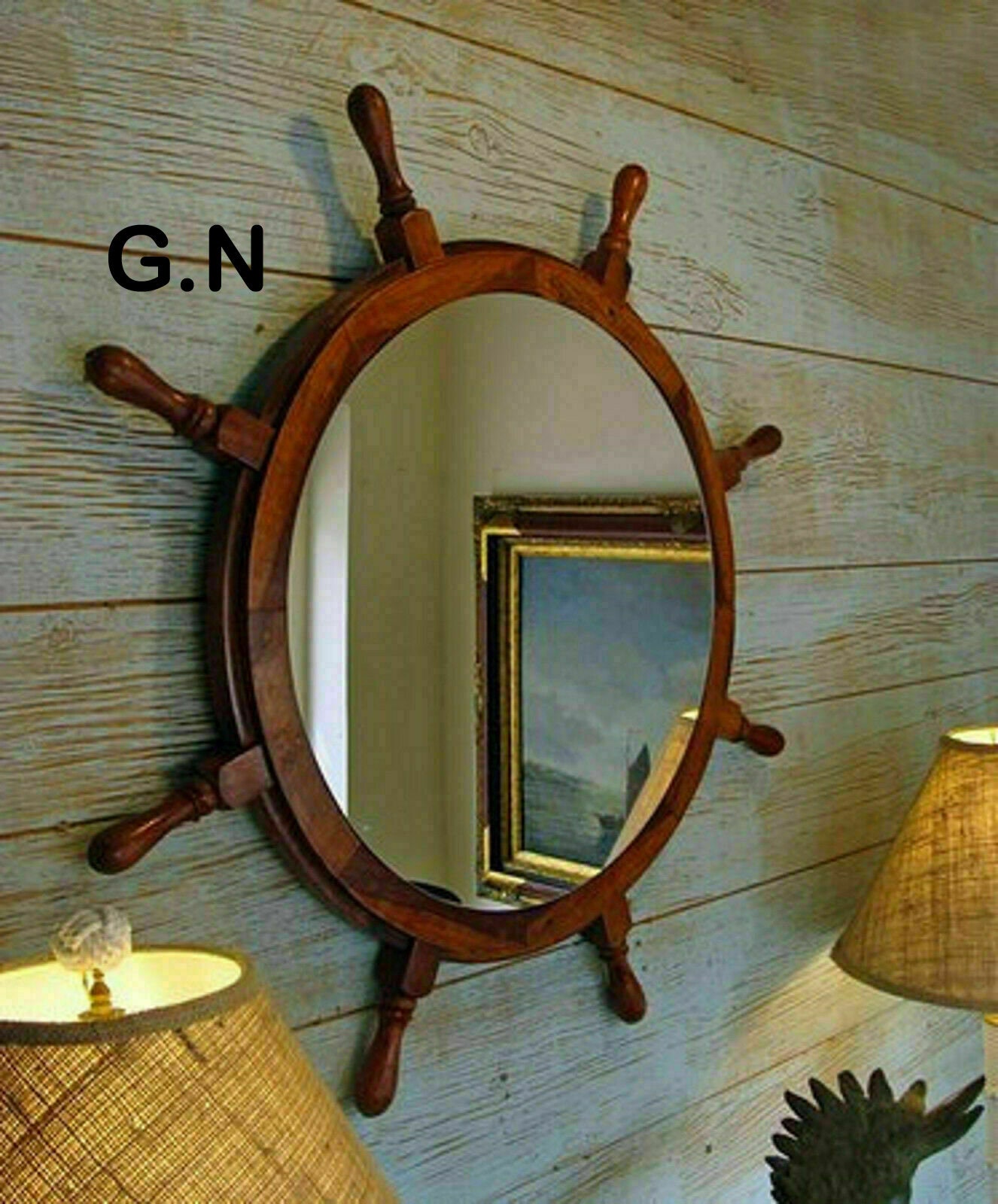 Vintage Online Shop | Maritim | Vintage Steuerrad Blau Weiß | . Maritime Dekoration