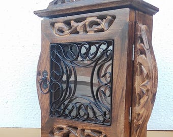 Caja de llaves rústica de madera: armario decorativo para llaves de pared