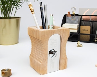 Pen Pot | Pen Holder For Desk | Office & Desk Storage | Pencil Pot and Pen Holder | Desk Organiser | Pen Holder for Desk | Light Wood