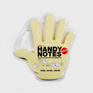 Sticky Post It Notes | Hand Shaped Memo Note | Yellow Sticky Pads for Office Supplies | Desk Accessories | Novelty Post Its | 30 Sheets