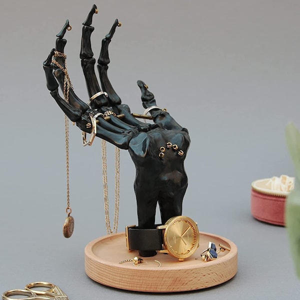 Skeleton Hand Ring Holder | Jewellery Stand & Ring Holder | Hand Ring Holder | Gothic Jewellery Box | Gothic Jewellery Stand | Black