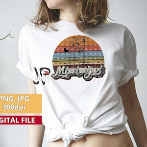 Retro Mississippi Png, Vintage Mississippi State png, Mississippi Clipart, Sublimation designs, DTG, MS Sublimation, United States landmarks
