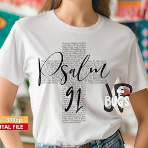 Psalm 91 PNG Christian Sublimation Design – Inspirational Faith Art Download