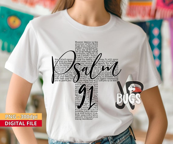 Psalm 91 PNG Christian Sublimation Design – Inspirational Faith Art Download