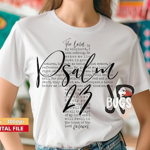 Psalm 23 PNG Christian Sublimation Design – Inspirational Faith Art Download