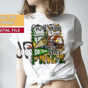 Kleinstadt Big Pride Adler Fußball Sublimation Design, PNG, Grün und Gold Adler, Adler T-Shirt png, Becher Sublimation, PNG