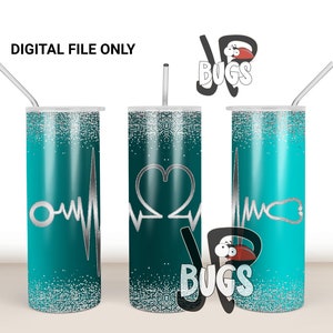 Nurse Tumbler wrap, Sublimation, 20oz Straight Tumbler Design, Stethoscope Tumbler Sublimation, Tumbler Wrap Design, Nurse Tumbler File