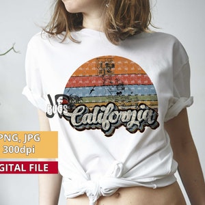 Retro California Png, Vintage California State png, California Clipart, Sublimation designs, DTG, CA Sublimation, United States landmarks