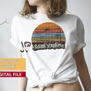 Retro South Dakota Png, Vintage South Dakota State png, South Dakota Clipart, Sublimationsdesigns, DTG, SD Sublimation, USA