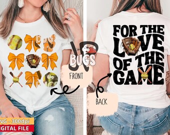 Orange Bow Softball PNG Design Sublimation Hand Drawn Digital Download Coquette Orange Ribbon PNG Soft Girl Preppy Orange Girly