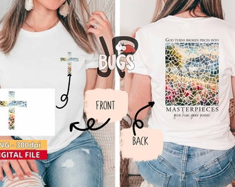 God Turns Broken Pieces into Masterpieces PNG – Inspirational Design for DTG and Sublimation Printing