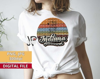 Retro Indiana Png, Vintage Indiana State png, Indiana Clipart, Sublimation designs, DTG, IN Sublimation, United States Clipart, landmarks