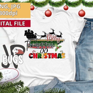 Merry Tennessee Christmas, Tennessee state, PNG, Sublimation design, Tennessee Christmas, Merry Christmas png, TN Sublimation,