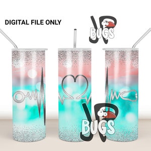 Nurse Tumbler Sublimation, 20oz Straight Tumbler Design, Stethoscope Tumbler Sublimation, Tumbler Wrap Design, Nurse Tumbler File