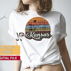 Retro Kansas Png, Vintage Kansas State png, Kansas Clipart, Sublimation designs, DTG, KS Sublimation, United States Clipart, landmarks