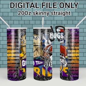 Bulldogs Tumbler wrap, Small Town Big Pride Sublimation, 20oz straight tumbler, Purple and Yellow Bulldogs, Bulldogs tumbler Png, Digital