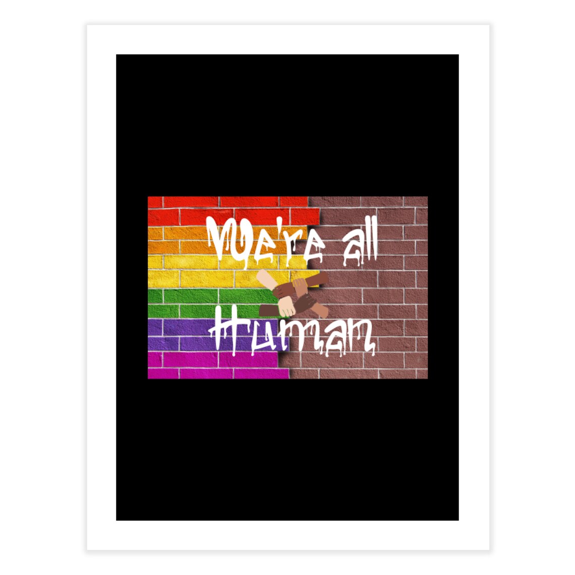 LGBT We're All Human Printable Lgbt Design Lgbt Graffiti - Etsy