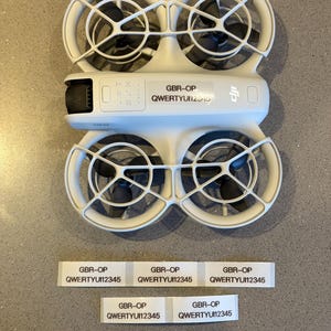 6 Operator ID sticker for Drones and Radio Control Aircraft Planes DJI Neo, Neo 2, Mavic, DJI Mini, Dji Mini Pro, Avata, Avata 2 and more...