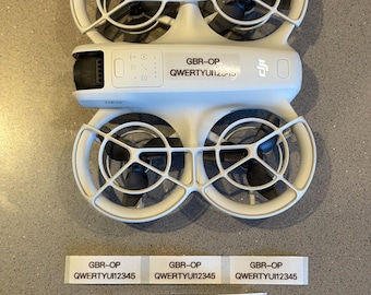 6 Operator ID sticker for Drones and Radio Control Aircraft Planes DJI Neo, Neo 2, Mavic, DJI Mini, Dji Mini Pro, Avata, Avata 2 and more...