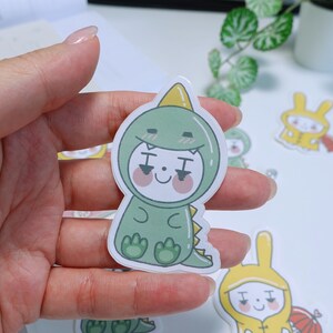 Sticker - Dinosaur Bunnies \ little cute Rabbit Sticker, Planer Sticker, Bullet Journal Sticker, Kawaii Sticker, Die cut, matte, cute