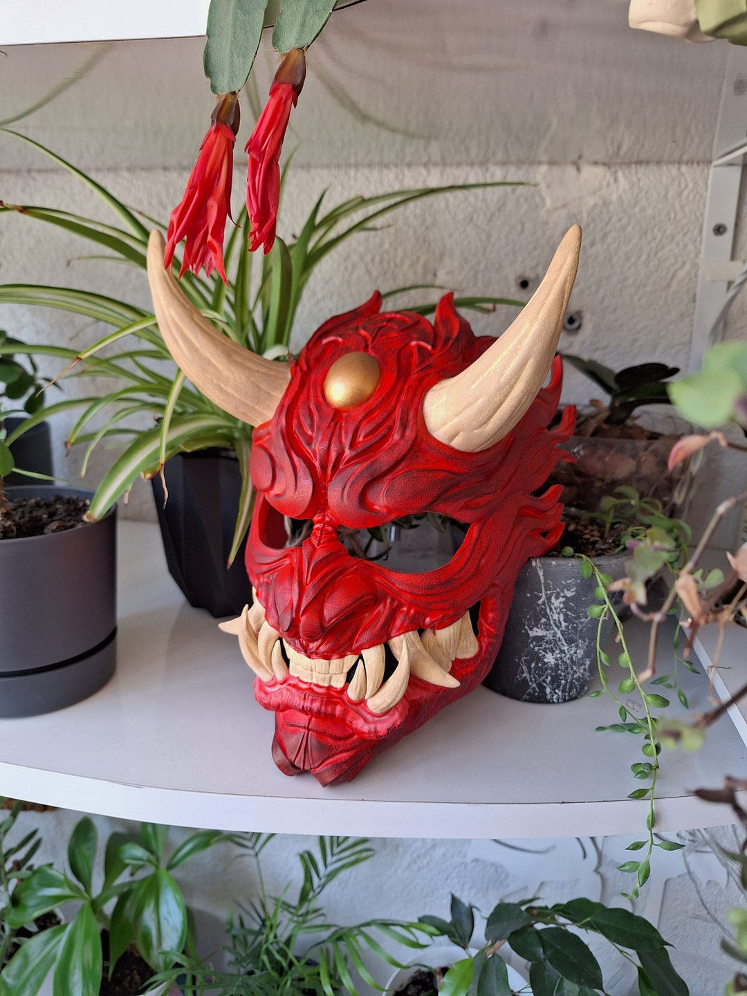 Oni Mask Wall Decor Face Mask Etsy