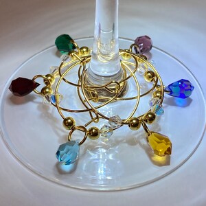 Crystal Wine Charms Preciosa set di 6
