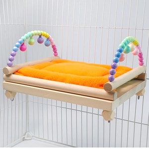 20x25cm Handmade Rainbow Bed for Parrot Bird Toys Organic Bird Cages Accessories Lovebird Budgie Pacific Parrotlet Small Animals