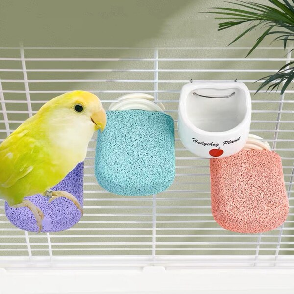 8-13cm Pastel Colour Parrot Resin Platform Claw Grinding Bar Perch Stickers Stand Pink Blue Green Yellow Purple Stick for Medium Small Bird