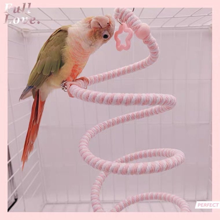 Pet Bird Toy Anti-fade Climbing Parrot Standing Woven Rope Toy Bendable