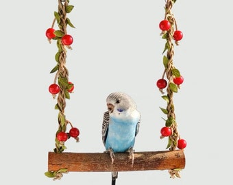 15x22cm Forest Style Cherry Swings Natural Tree Branch Parrot Bird Toys Organic Bird Cages Accessories Lovebird Budgie Pacific Parrotlet