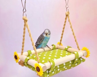 15x19cm Handmade Sunflower Bed Hammock for Parrot Bird Toys Organic Bird Cages Accessories Lovebird Budgie Pacific Parrotlet Small Animals
