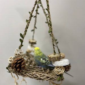 44x18cm Natural Style Big Seagrass Hammock Swings Bed Parrot Toys Hanging Toy Handmade Bird Organic Bird Cages Accessories for small medium