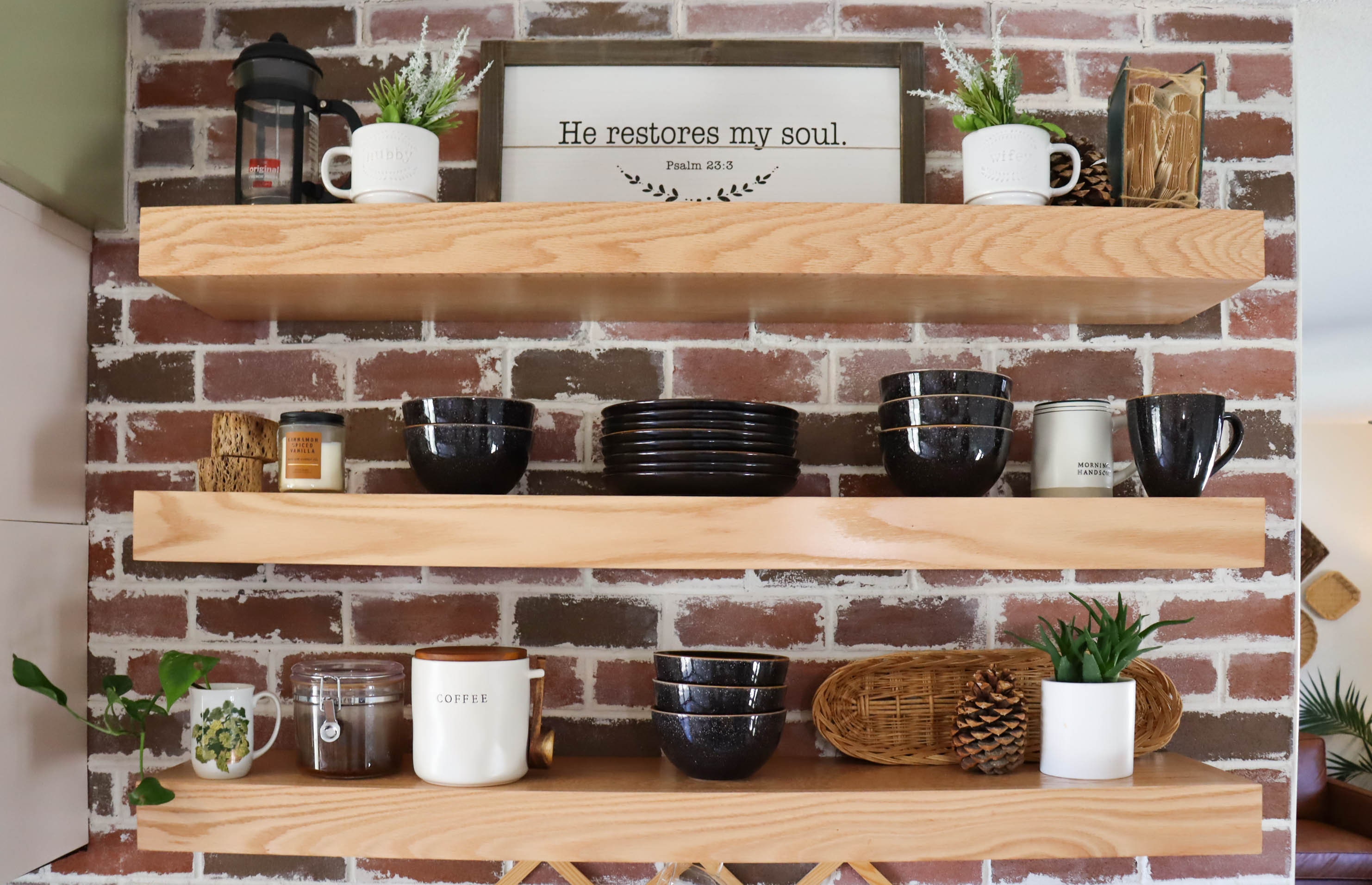 Red Oak Floating Shelves Etsy