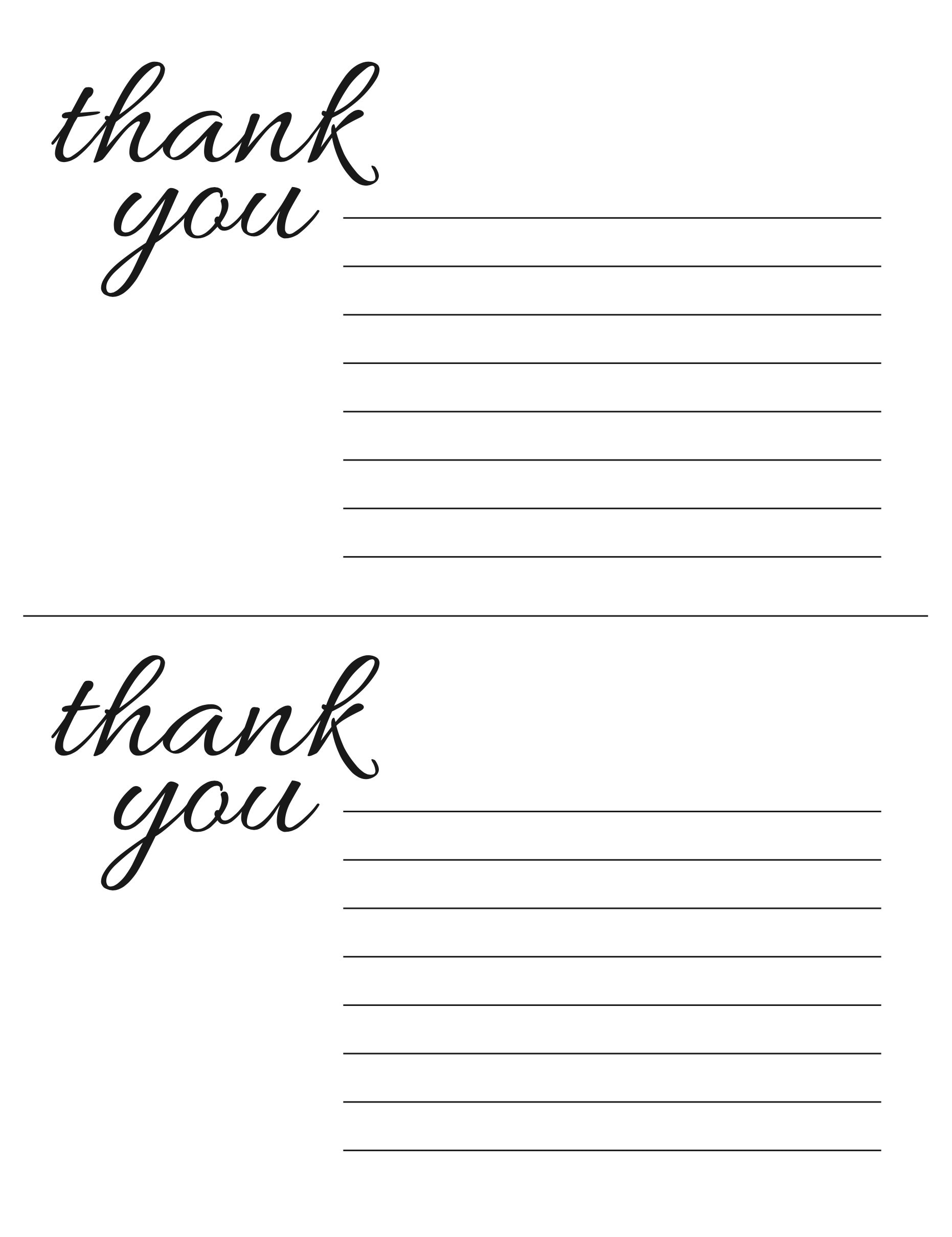 Thank You Printable Cards Etsy