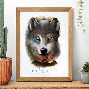 Wolf Painting, Wolf Poster, Wolf Art Print, Wolf Illustration, Wolf Wall Art