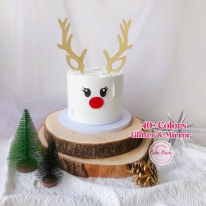 Reindeer Antler Cake Topper, Christmas Party Decoration, Christmas Cake Topper, Reindeer Christmas Decoration, Christmas Reindeer Cake Kit