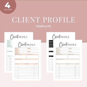 Client Profile Template | B2B Information Tracker | Printable Business Form | Instant PDF Download