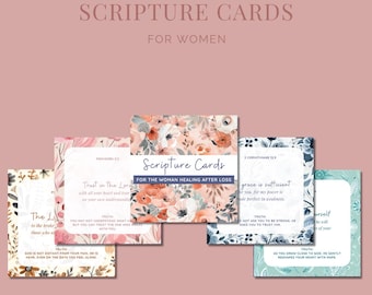 Scripture Cards for Women | Christian Encouragement Cards | Bible Verse Printable | Grief Support Gift | Digital Download